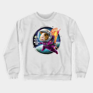 Purple up for military kids guinea pig lovers Astronaut child funny Crewneck Sweatshirt